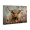 Stupell Industries Spring Blooms Highland Cow Canvas Wall Art Design by LSR Design Studio